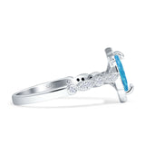 Art Deco Engagement Ring Halo Marquise Cubic Zirconia 925 Sterling Silver
