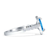 Art Deco Engagement Ring Halo Marquise Cubic Zirconia 925 Sterling Silver