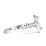 Art Deco Engagement Ring Halo Marquise Cubic Zirconia 925 Sterling Silver