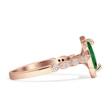Art Deco Engagement Ring Halo Marquise Cubic Zirconia 925 Sterling Silver