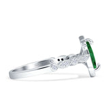 Art Deco Engagement Ring Halo Marquise Cubic Zirconia 925 Sterling Silver