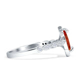 Art Deco Engagement Ring Halo Marquise Cubic Zirconia 925 Sterling Silver