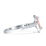 Art Deco Engagement Ring Halo Marquise Cubic Zirconia 925 Sterling Silver