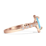 Art Deco Engagement Ring Halo Marquise Natural Aquamarine 925 Sterling Silver