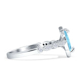 Art Deco Engagement Ring Halo Marquise Natural Aquamarine 925 Sterling Silver