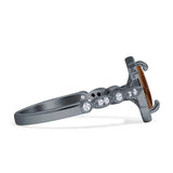 Art Deco Engagement Ring Halo Marquise Natural Chocolate Smoky Quartz 925 Sterling Silver