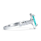 Art Deco Engagement Ring Halo Marquise Cubic Zirconia 925 Sterling Silver