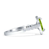 Art Deco Engagement Ring Halo Marquise Cubic Zirconia 925 Sterling Silver