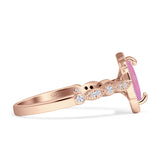 Art Deco Engagement Ring Halo Marquise Cubic Zirconia 925 Sterling Silver