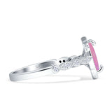 Art Deco Engagement Ring Halo Marquise Cubic Zirconia 925 Sterling Silver