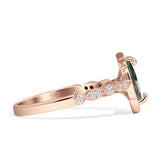 Art Deco Engagement Ring Halo Marquise Cubic Zirconia 925 Sterling Silver