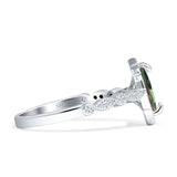 Art Deco Engagement Ring Halo Marquise Cubic Zirconia 925 Sterling Silver
