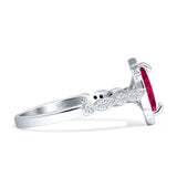 Art Deco Engagement Ring Halo Marquise Cubic Zirconia 925 Sterling Silver