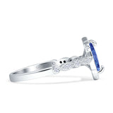 Art Deco Engagement Ring Halo Marquise Cubic Zirconia 925 Sterling Silver