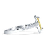 Art Deco Engagement Ring Halo Marquise Cubic Zirconia 925 Sterling Silver