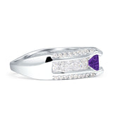 Round Engagement Ring Vintage Style Cubic Zirconia 925 Sterling Silver
