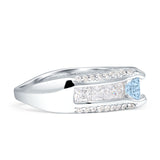 Round Engagement Ring Vintage Style Cubic Zirconia 925 Sterling Silver