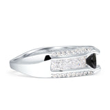 Round Engagement Ring Vintage Style Cubic Zirconia 925 Sterling Silver