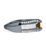 Round Engagement Ring Vintage Style Cubic Zirconia 925 Sterling Silver