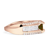 Round Engagement Ring Vintage Style Cubic Zirconia 925 Sterling Silver