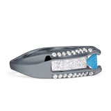 Round Engagement Ring Vintage Style Cubic Zirconia 925 Sterling Silver