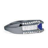Round Engagement Ring Vintage Style Cubic Zirconia 925 Sterling Silver