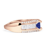 Round Engagement Ring Vintage Style Cubic Zirconia 925 Sterling Silver