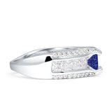 Round Engagement Ring Vintage Style Cubic Zirconia 925 Sterling Silver