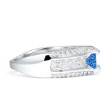 Round Engagement Ring Vintage Style Cubic Zirconia 925 Sterling Silver