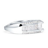 Round Engagement Ring Vintage Style Cubic Zirconia 925 Sterling Silver
