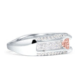 Round Engagement Ring Vintage Style Cubic Zirconia 925 Sterling Silver