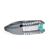 Round Engagement Ring Vintage Style Cubic Zirconia 925 Sterling Silver