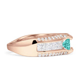 Round Engagement Ring Vintage Style Cubic Zirconia 925 Sterling Silver