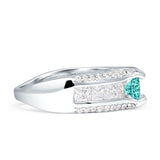Round Engagement Ring Vintage Style Cubic Zirconia 925 Sterling Silver
