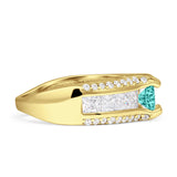 Round Engagement Ring Vintage Style Cubic Zirconia 925 Sterling Silver