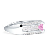 Round Engagement Ring Vintage Style Cubic Zirconia 925 Sterling Silver
