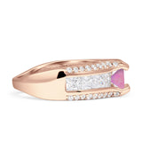 Round Engagement Ring Vintage Style Cubic Zirconia 925 Sterling Silver