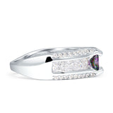 Round Engagement Ring Vintage Style Cubic Zirconia 925 Sterling Silver