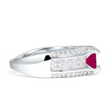 Round Engagement Ring Vintage Style Cubic Zirconia 925 Sterling Silver