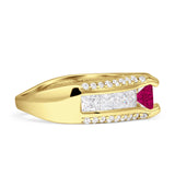 Round Engagement Ring Vintage Style Cubic Zirconia 925 Sterling Silver