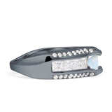 Round Engagement Ring Vintage Style Cubic Zirconia 925 Sterling Silver