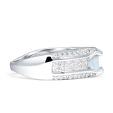 Round Engagement Ring Vintage Style Cubic Zirconia 925 Sterling Silver