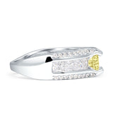 Round Engagement Ring Vintage Style Cubic Zirconia 925 Sterling Silver