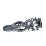 Round Infinity Marquise Vintage Style Floral Ring Cubic Zirconia 925 Sterling Silver