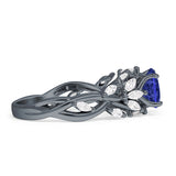 Round Infinity Marquise Vintage Style Floral Ring Cubic Zirconia 925 Sterling Silver