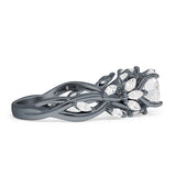 Round Infinity Marquise Vintage Style Floral Ring Cubic Zirconia 925 Sterling Silver