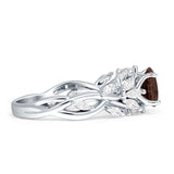 Round Infinity Marquise Vintage Style Floral Ring Natural Chocolate Smokey Quartz 925 Sterling Silver