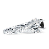 Round Engagement Ring Split Shank Cubic Zirconia 925 Sterling Silver