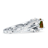 Round Engagement Ring Split Shank Cubic Zirconia 925 Sterling Silver
