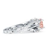 Round Engagement Ring Split Shank Cubic Zirconia 925 Sterling Silver